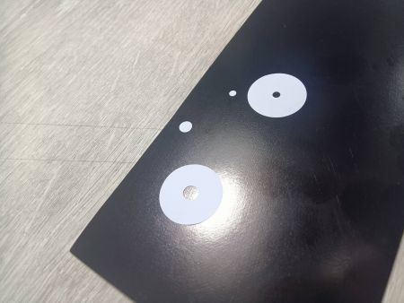 Laser micro-cut & micro-drilled thin films - Hortech employs the DUV laser to perform micro-cutting. It is a cold process that can precisely locate and cut thin films without dust and trimmings. As well, the process does not produce thermal effects. The outcome achieves high precision.